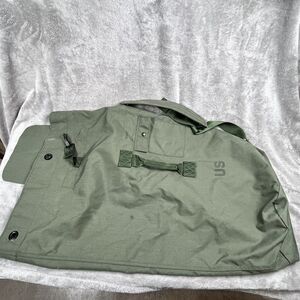 US Military Nylon Green Duffel Bag SPM1C1-12-D-1006 22" X 36" Flat lay